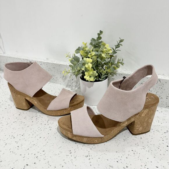TOMS Women's Majorca Platform Shoes Blush Pink Size 10 TS suede - Picture 3 of 7